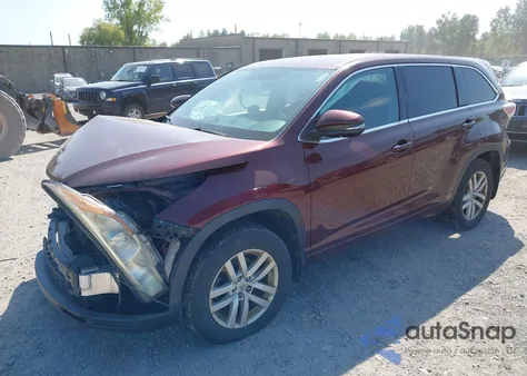 2015 Toyota Highlander Le V6 из США, поврежденный, VIN 5TDBKRFH1FS192460